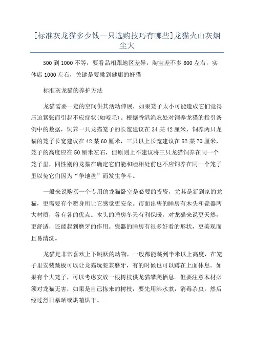 [标准灰龙猫多少钱一只选购技巧有哪些]龙猫火山灰烟尘大