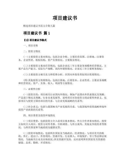 项目建议书