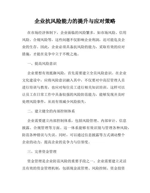 企业抗风险能力的提升与应对策略