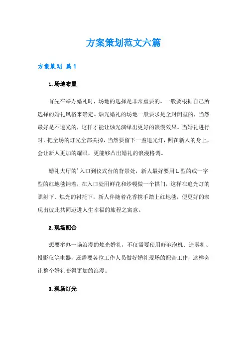 (word版)方案策划范文六篇
