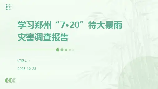 学习郑州“7·20”特大暴雨灾害调查报告