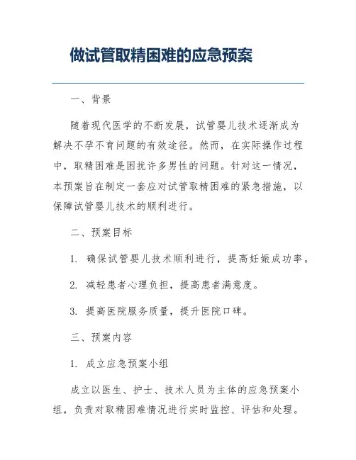 做试管取精困难的应急预案