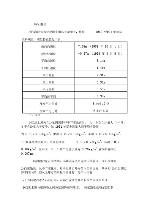 东灶港水文资料