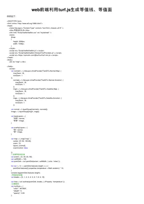 web前端利用turf.js生成等值线、等值面