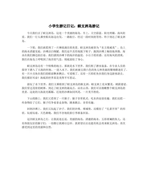 小学生游记日记：蜈支洲岛游记