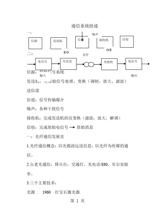 光纤通信技术电子教案精品文档96页