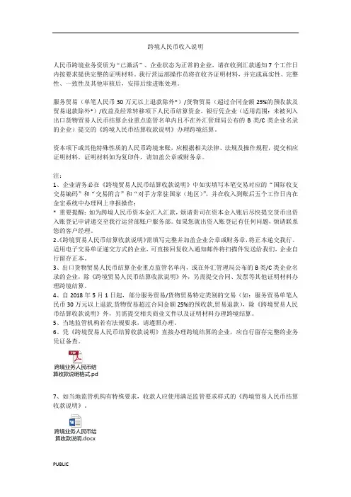 跨境人民币收入说明PDF468KB