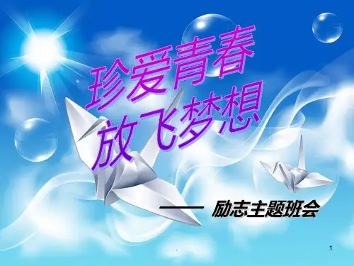 【中学】珍爱青春 放飞梦想励志青春主题班会PPT课件