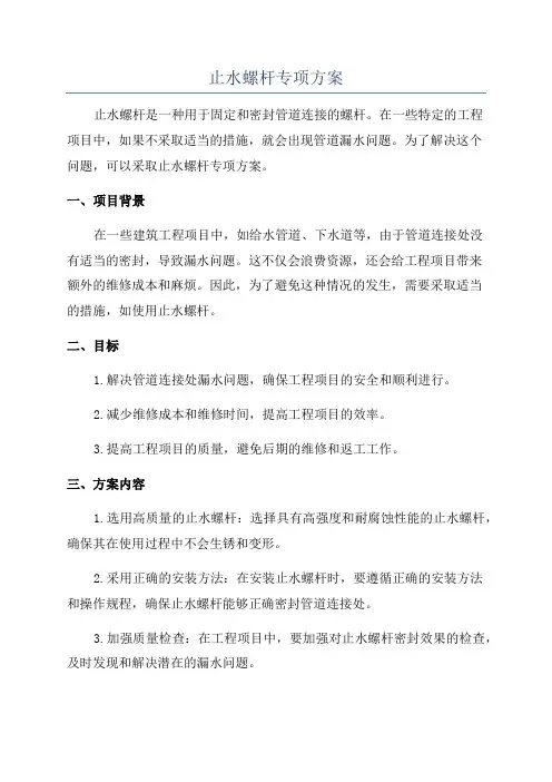 止水螺杆专项方案