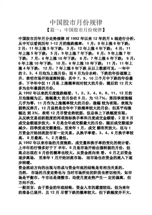 中国股市月份规律