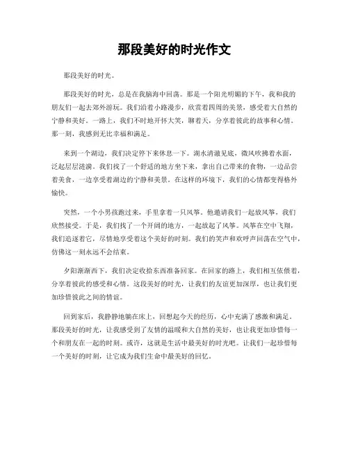 那段美好的时光作文
