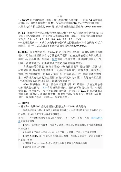 机械常用的材料