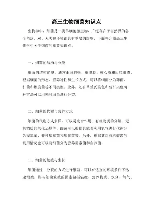 高三生物细菌知识点