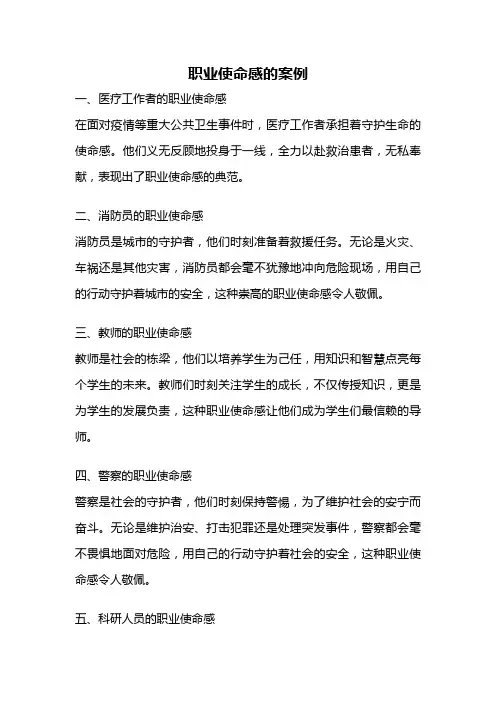职业使命感的案例