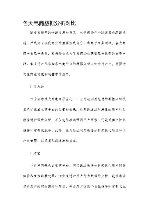 各大电商数据分析对比