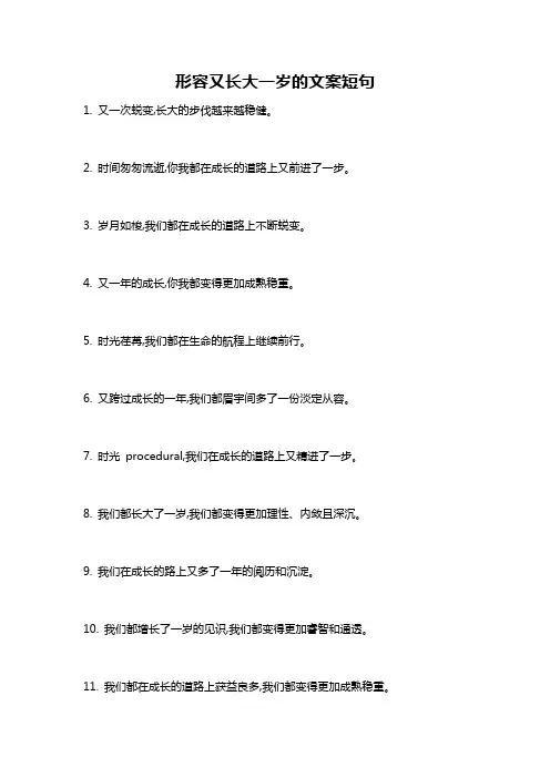 形容又长大一岁的文案短句