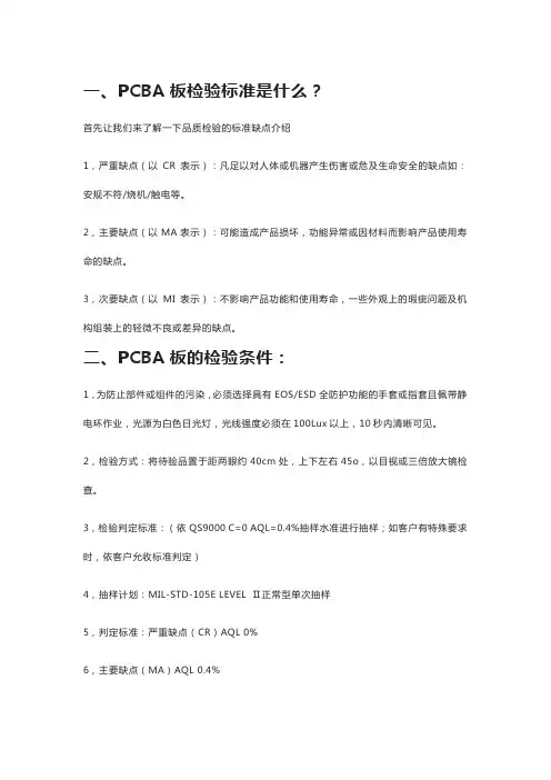 PCBA板需检验哪些项目？以及检验标准是什么？