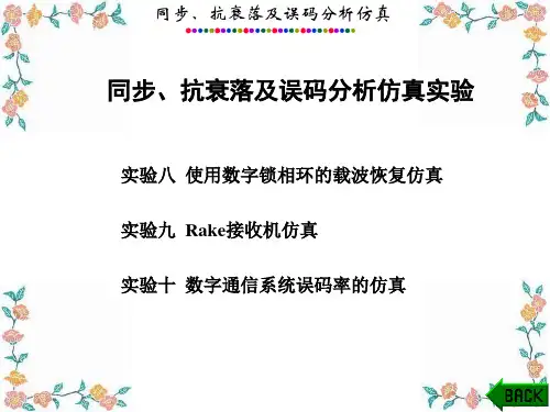 移动通信实验与实训(第二版)课件：同步、抗衰落及误码分析仿真实验