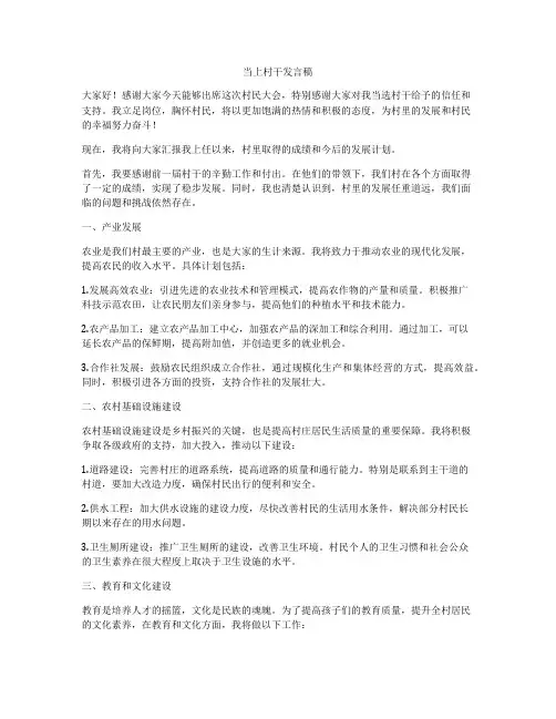 当上村干发言稿