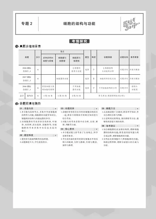 2020版高考生物一轮复习专题2细胞的结构与功能教师用书(PDF,含解析)