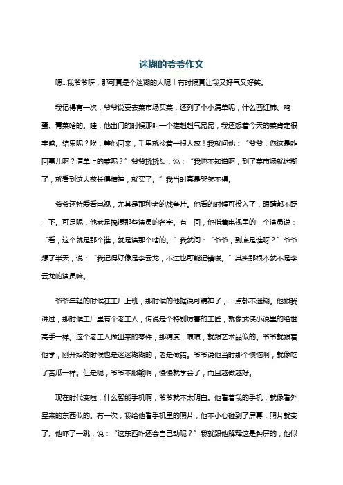 迷糊的爷爷作文