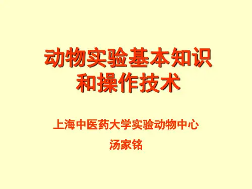 动物实验的基本技术和方法