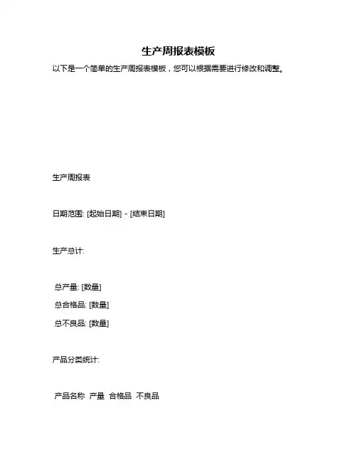 生产周报表模板