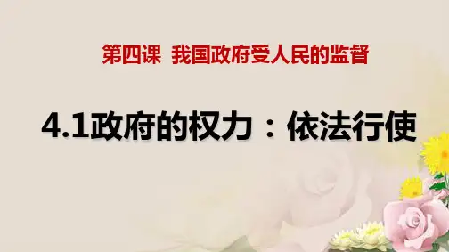 人教版高中政治必修二4.1政府的权力依法行使 课件(共27张PPT)