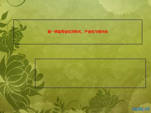 第一章畜牧业经济形式、产业化与现代化