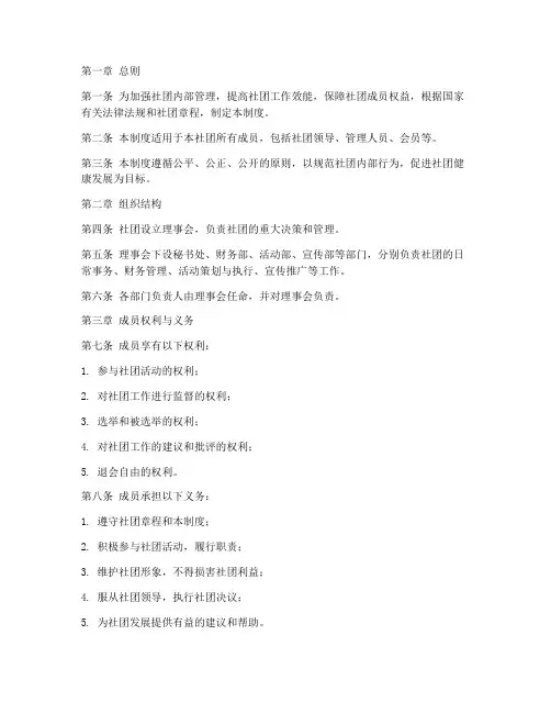 社团内部管理制度模板