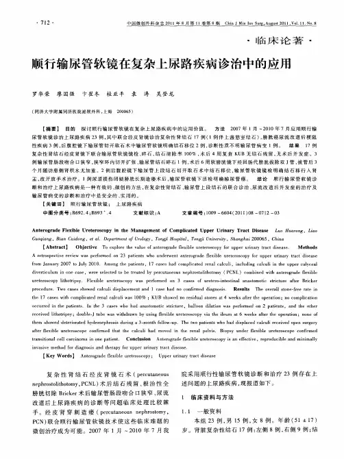 顺行输尿管软镜在复杂上尿路疾病诊治中的应用