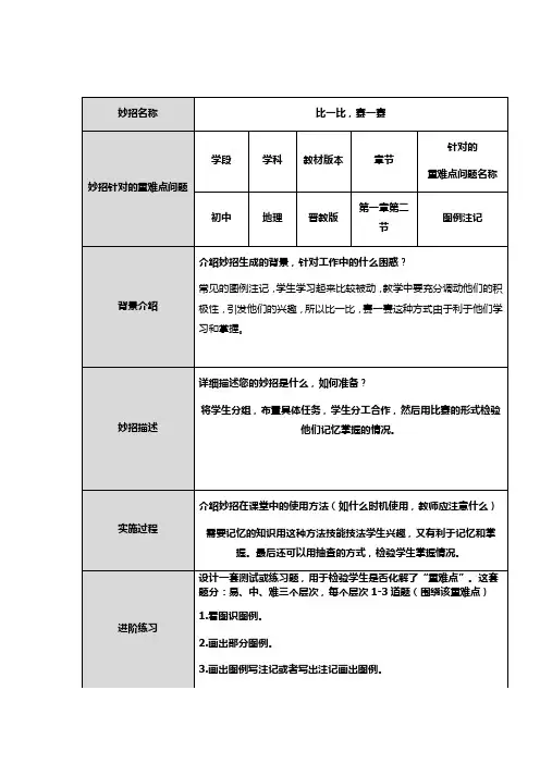 重难点妙招设计单模板(19)