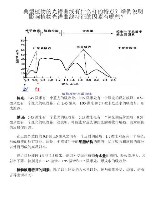 典型植物的光谱曲线有什么样的特点