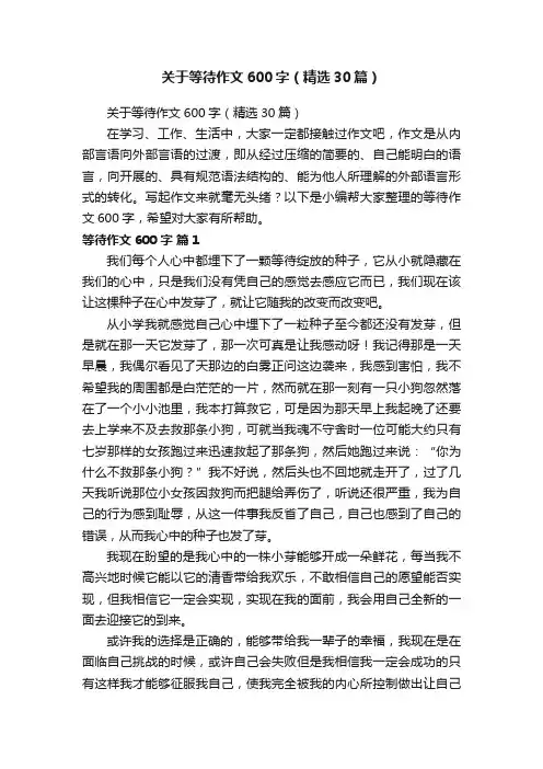 关于等待作文600字（精选30篇）
