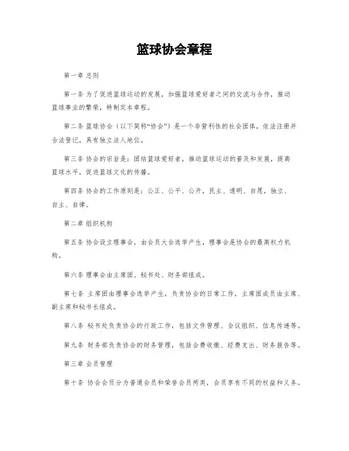 篮球协会章程