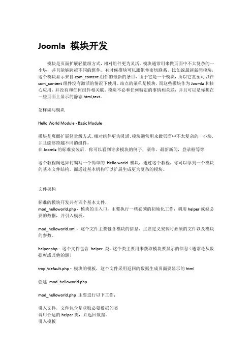 joomla  模块开发实例