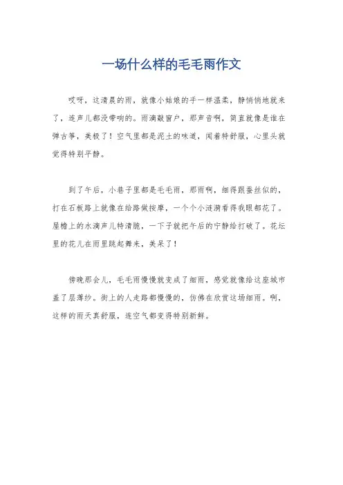 一场什么样的毛毛雨作文