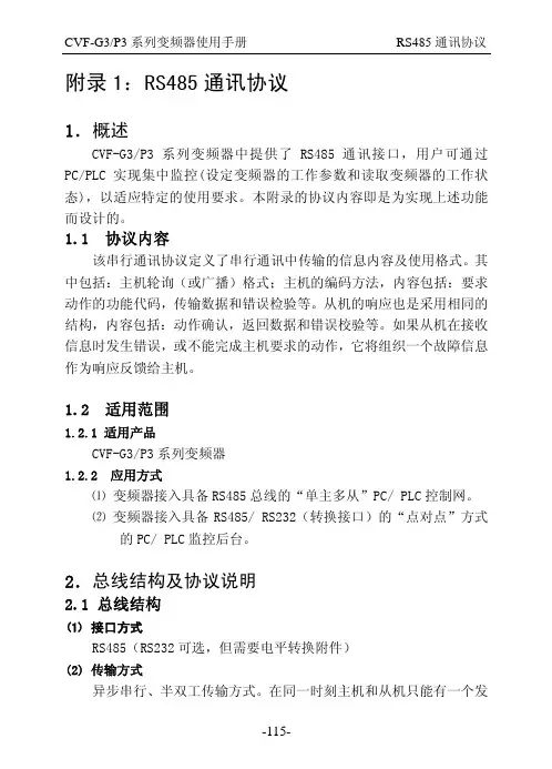 康沃变频器通讯协议内容.pdf