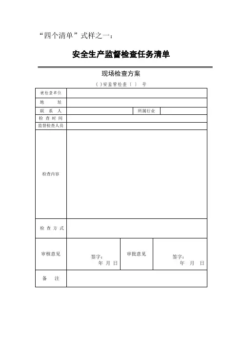 四个清单样式