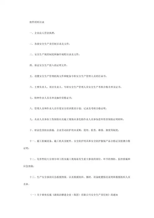 安全生产许可证资料完全版