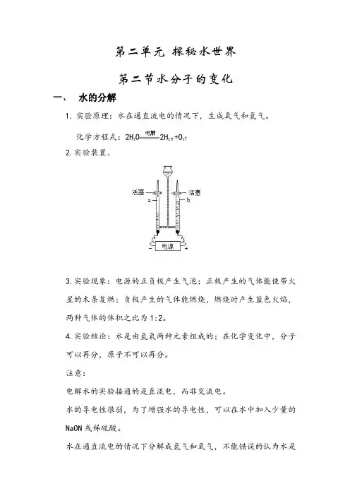 水分子的变化