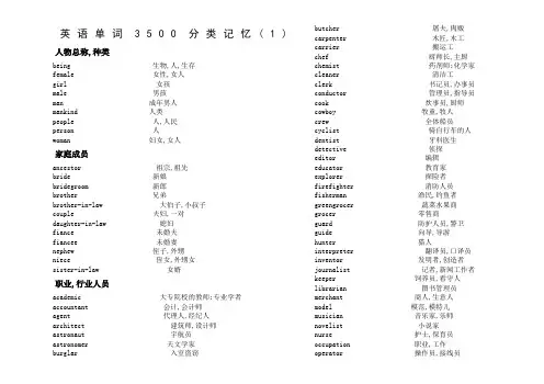 高考英语单词3500分类记忆