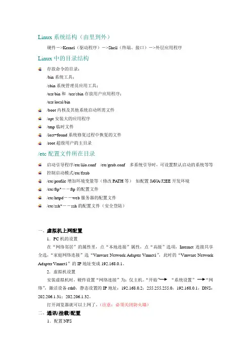 Linux系统结构(由里到外)