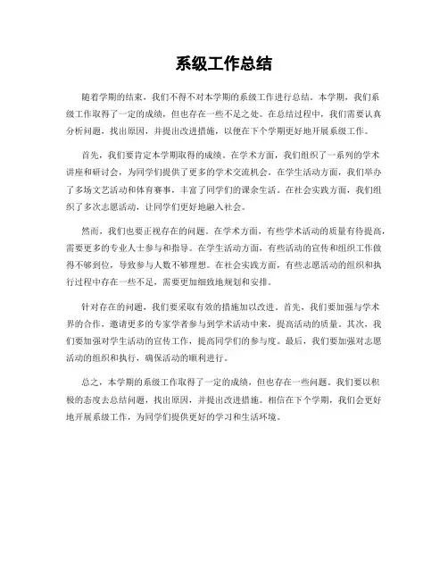 系级工作总结