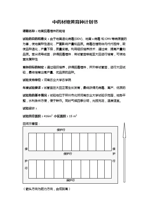 地黄育种计划书