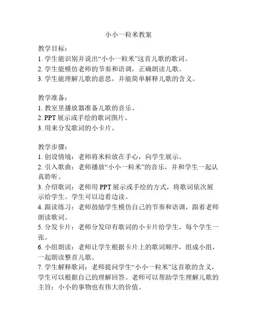 小小一粒米教案
