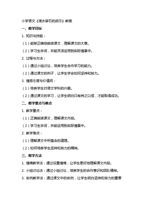小学语文《滴水穿石的启示》教案