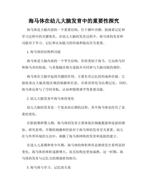 海马体在幼儿大脑发育中的重要性探究