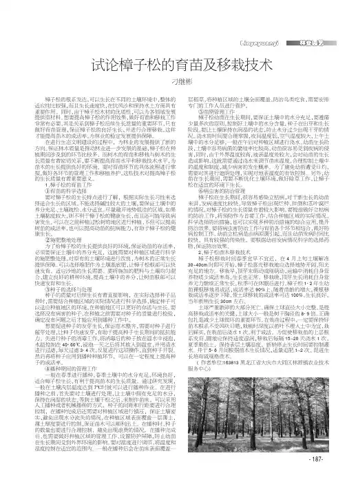 试论樟子松的育苗及移栽技术