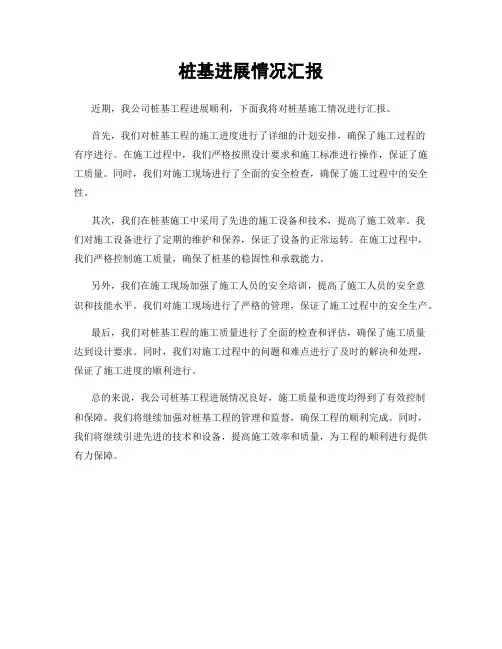 桩基进展情况汇报